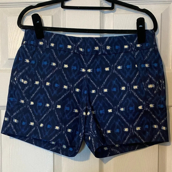 J. Crew Factory Basketweave Ikat Cotton Shorts Size 2 - Picture 1 of 6